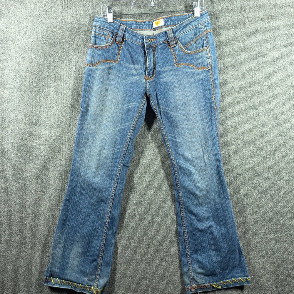 Antik Jeans Womens 30 Bootcut Denim Wash Embellished Whipstitch Y2K